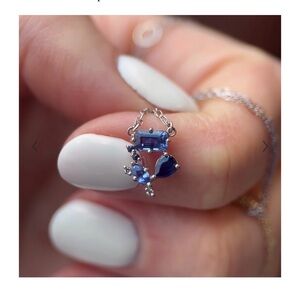 Melanie Casey Droplet Necklace with Blue Sapphire